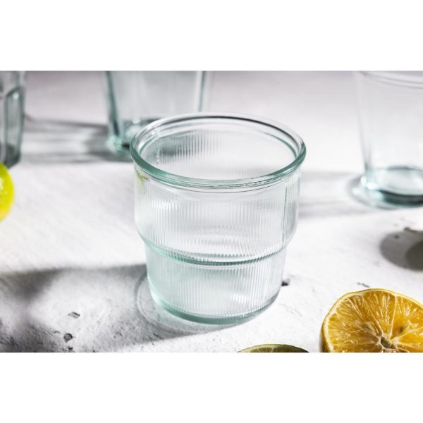 Olympia Recycled Glass Ribbed Stackable Tumblers 300ml (Pack of 6) - Image 8