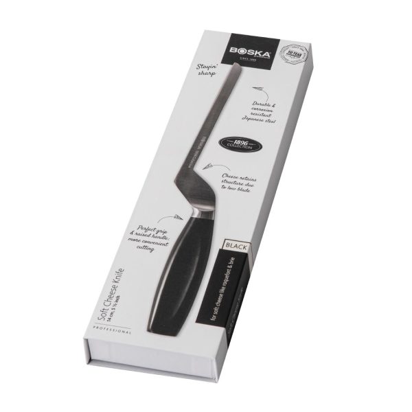 Boska Soft Cheese Knife Black Handle 140mm - Image 4
