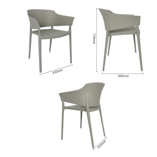 Bolero Lorenzo Cafe Chairs Medium Grey (Pack of 2) - Image 5