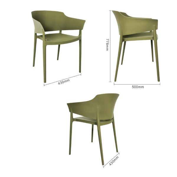 Bolero Lorenzo Cafe Chairs Green Tea (Pack of 2) - Image 5
