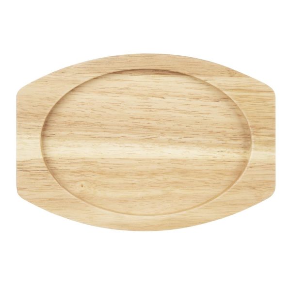 Olympia Hevea Board for Cast Iron Oval Eared Dish 260x165mm for FW817 - Image 3