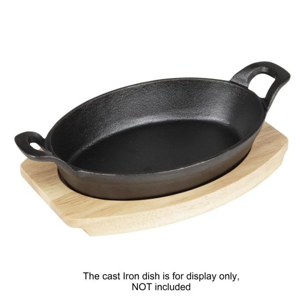 Olympia Hevea Board for Cast Iron Oval Eared Dish 260x165mm for FW817 - Image 6