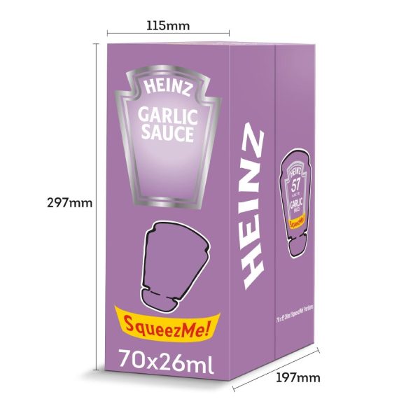 Heinz Garlic Sauce SqueezMe! Sachets 26ml (Pack of 70) - Image 2