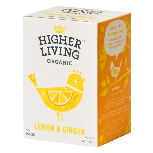 Higher Living Lemon & Ginger Organic Teabags (Pack of 60) - Image 2
