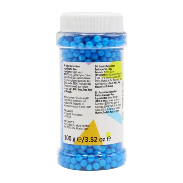 PME Sugar Pearls 100g - Blue - Image 3