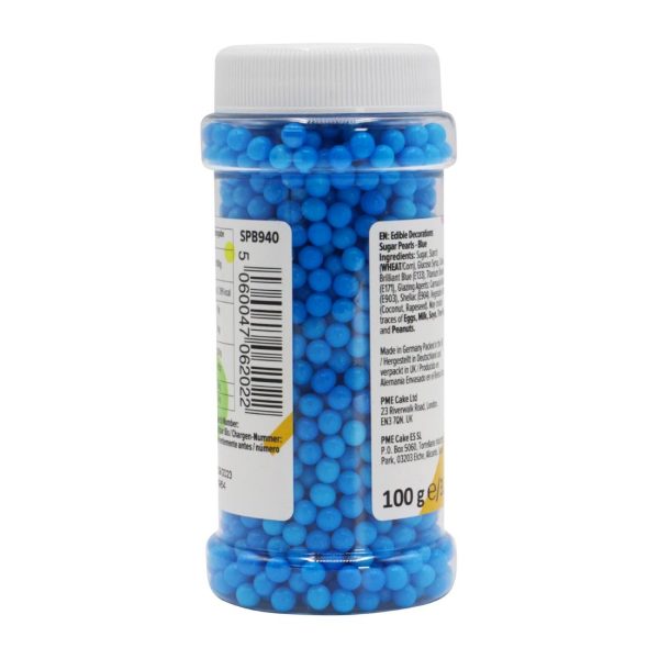 PME Sugar Pearls 100g - Blue - Image 4