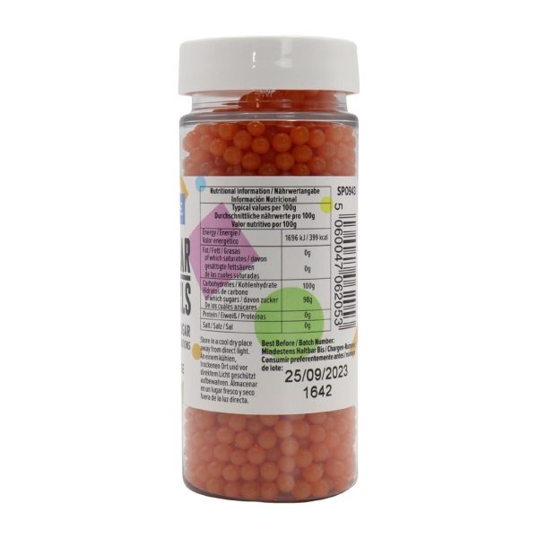 PME Sugar Pearls 100g - Orange - Image 2