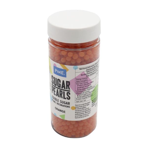 PME Sugar Pearls 100g - Orange - Image 3