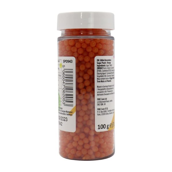 PME Sugar Pearls 100g - Orange - Image 4