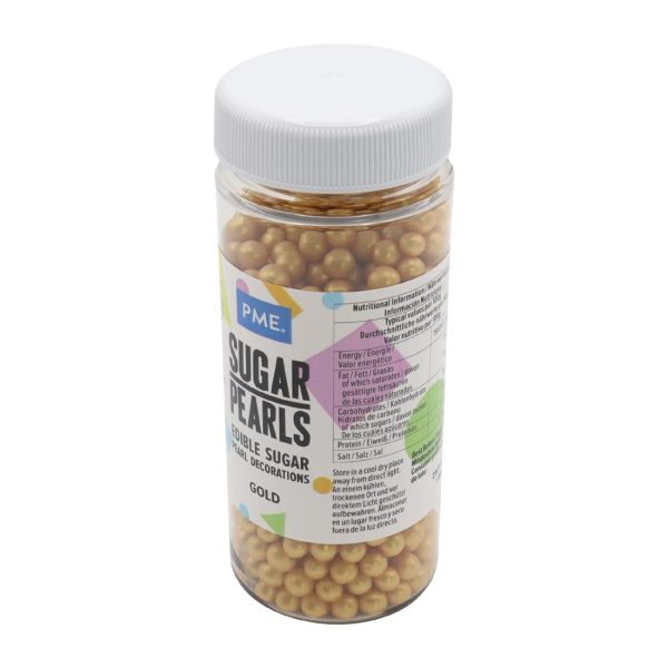 PME Sugar Pearls 60g - Gold - Image 3