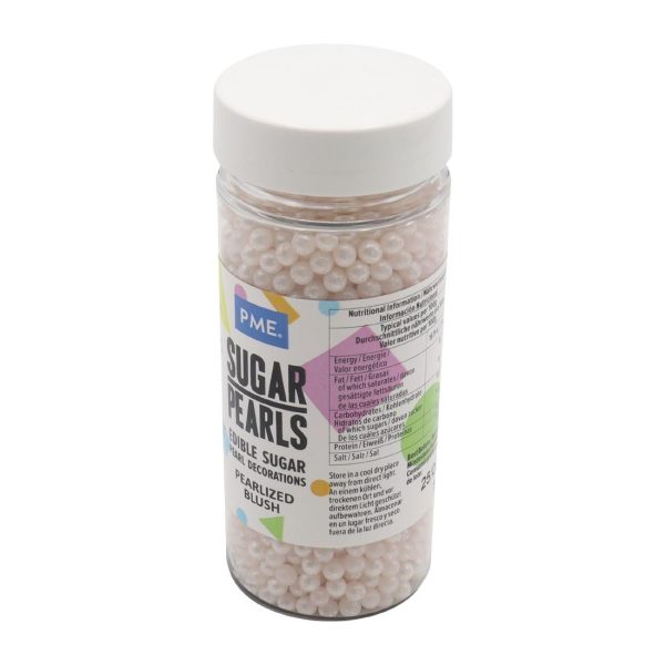 PME Sugar Pearls 100g - Pearlised Blush - Image 3