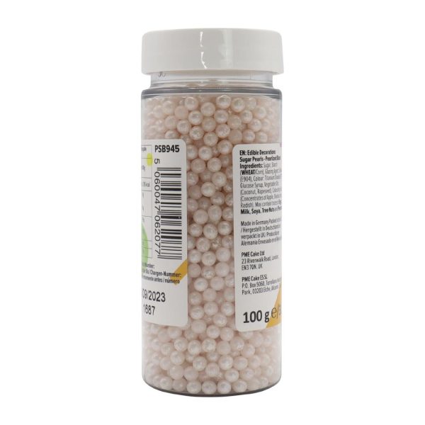 PME Sugar Pearls 100g - Pearlised Blush - Image 4