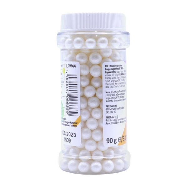 PME Large Sugar Pearls 90g - White - Image 3