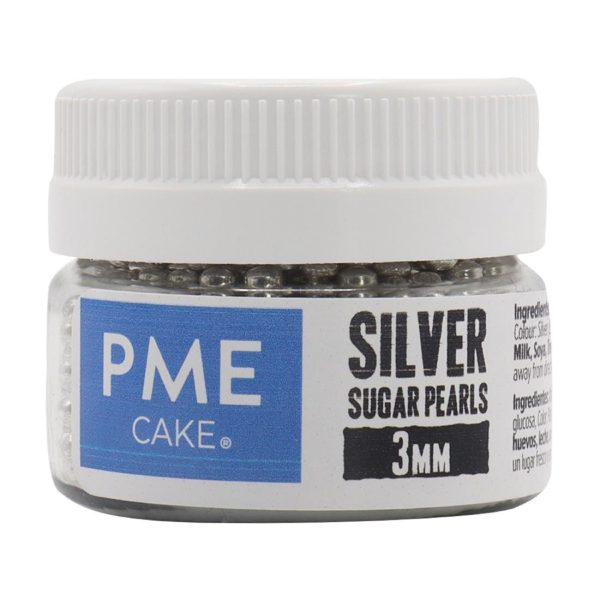 PME Silver Sugar Pearls 3mm