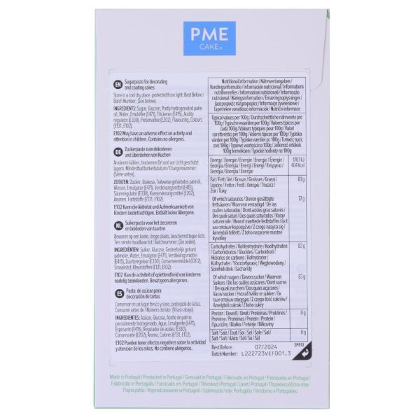 PME Sugar Paste Fondant Green 250g - Image 2
