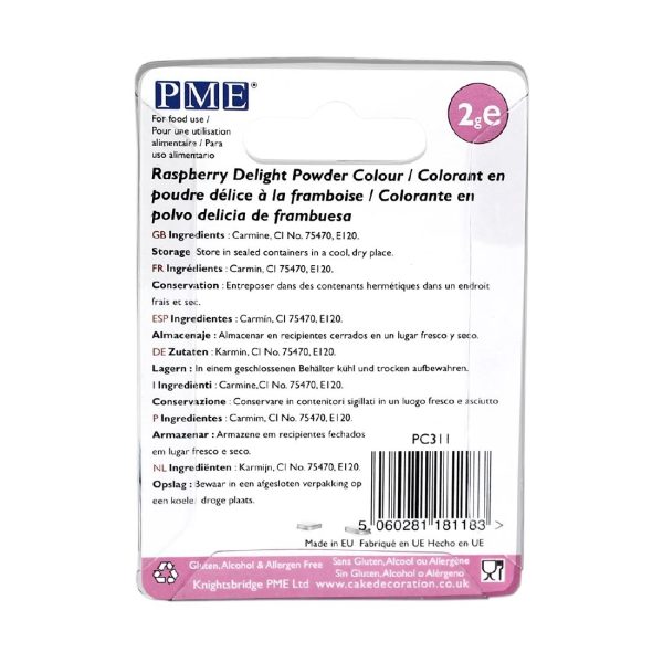 PME Powder Colours Raspberry Delight 2g - Image 2