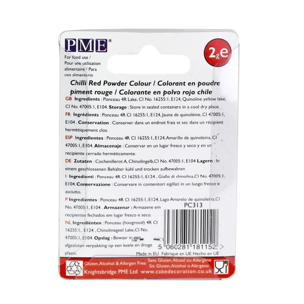 PME Powder Colours Chilli Red 2g - Image 3
