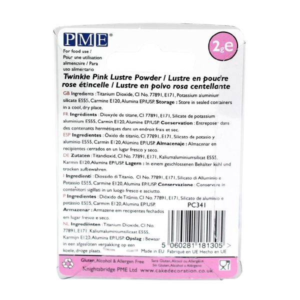 PME Lustre Colours Twinkle Pink 2g - Image 3