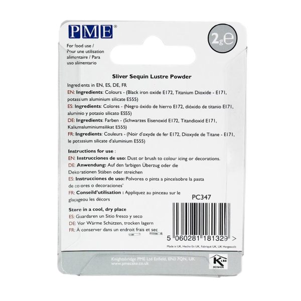 PME Lustre Colours Silver Sequin 2g - Image 3