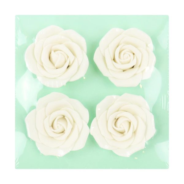 PME White Sugar Roses 62mm (Pack of 4) - Image 2