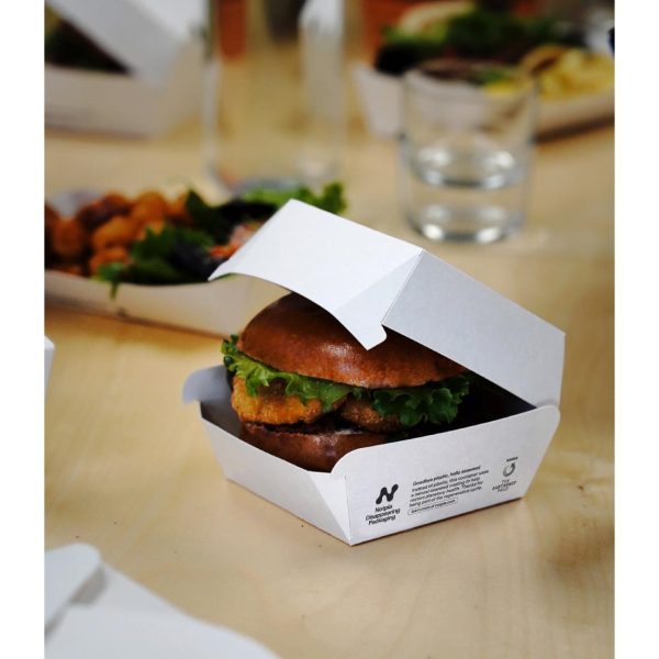 Notpla Clamshell Burger Boxes - White (Pack of 200) - Image 3