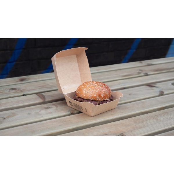 Notpla Clamshell Burger Boxes - Kraft (Pack of 200) - Image 3