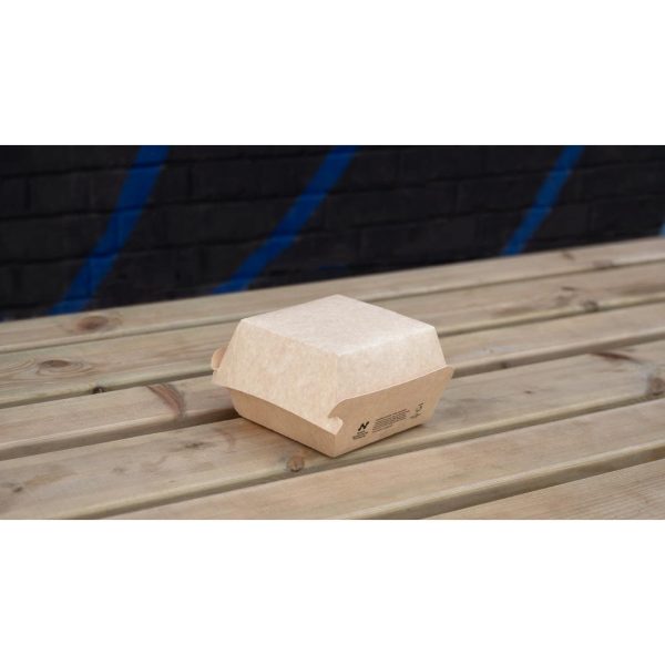 Notpla Clamshell Burger Boxes - Kraft (Pack of 200) - Image 2
