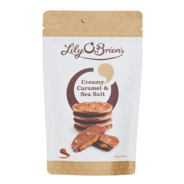 Lily O'Brien's Creamy Caramel & Sea Salt Share Bag 100g (Pack of 7)