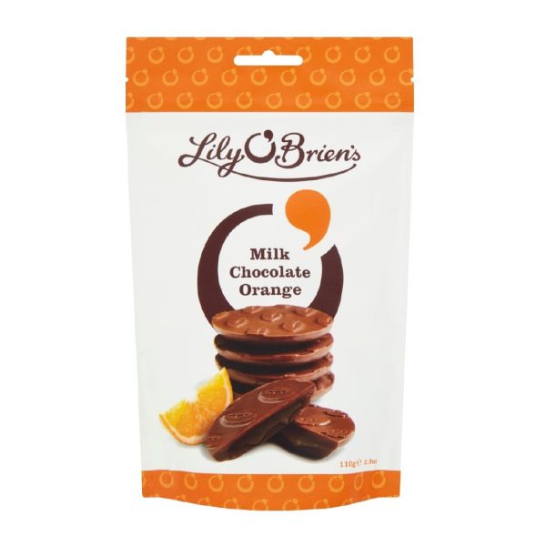Lily O'Brien's Milk Chocolate Orange Share Bag 100g (Pack of 7)