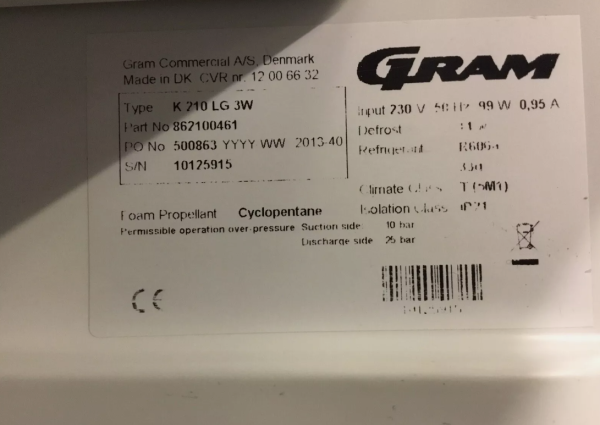 Gram Compact 125Ltr White Under Counter Fridge - Image 4