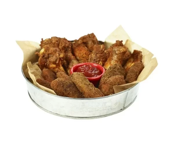 4 Pack Galvanised Steel 22 cm Serving Trays - Image 2