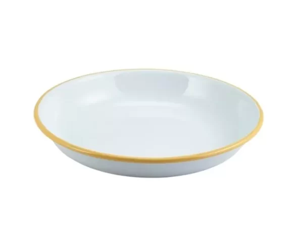 Enamel Rice Pasta Plate 24cm Yellow