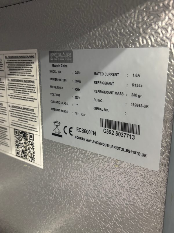 Polar G-Series Upright Fridge 600Ltr G592 - Image 2