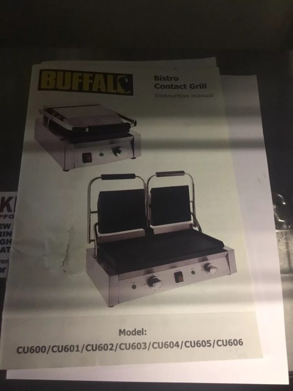 Buffalo Single Large Flat Plates Contact Grill - Image 2