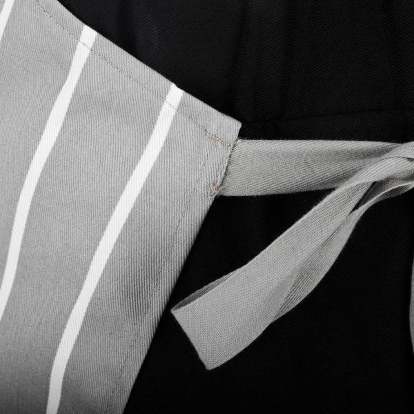 Whites Butchers Stripe Bib Apron Grey/White - Image 7