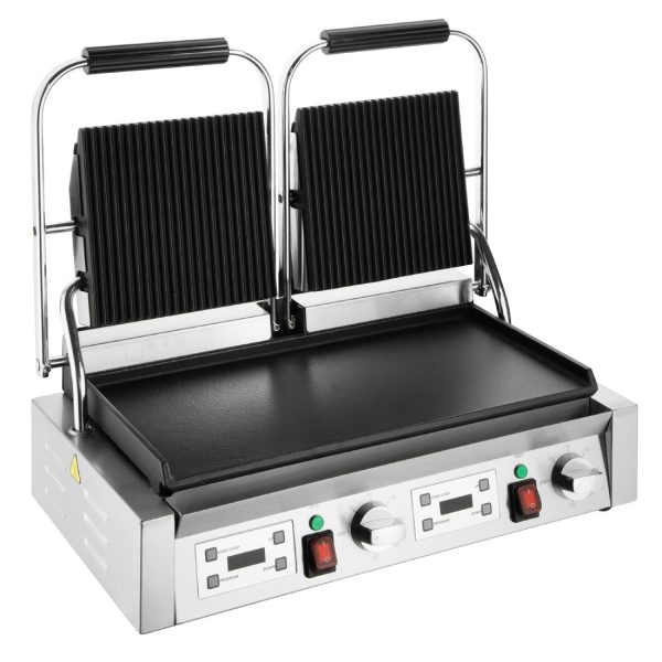 Buffalo Double Contact Grill Flat Base Ribbed Top Plate - Image 4