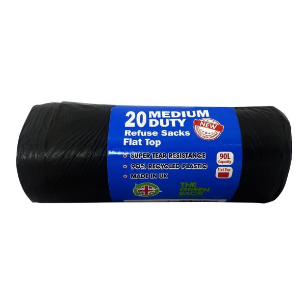 Jantex Large Medium Duty Black Bin Bags 80Ltr (Pack of 10) - Image 2