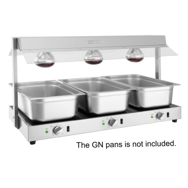 Buffalo Food Warmer with Gantry 3x GN 1/1 - Image 3