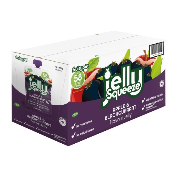 JellySqueeze Apple and Blackcurrant Flavour Jelly 95g (Pack of 16) - Image 2