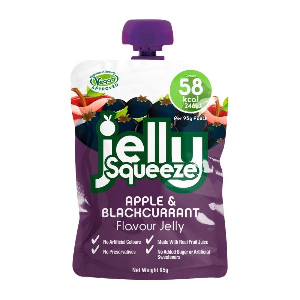 JellySqueeze Apple and Blackcurrant Flavour Jelly 95g (Pack of 16)