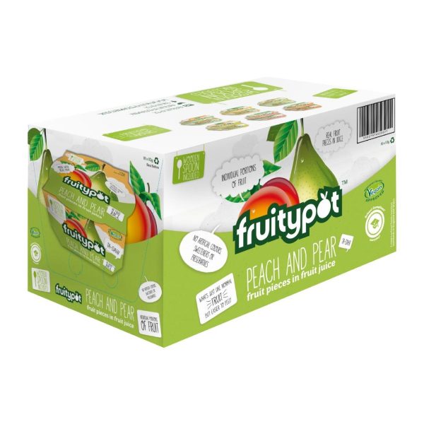 Fruitypot Peach & Pear in Juice with Spoon 113g (Pack of 18) - Image 2