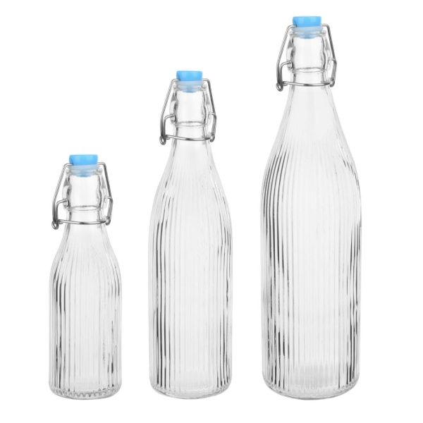 Olympia Ridged Swing Top Water Bottles 1Ltr (6 Pack) - Image 3