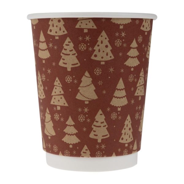 Fiesta Recyclable Christmas Double Wall Hot Cups 8oz (Pack of 500) - Image 2