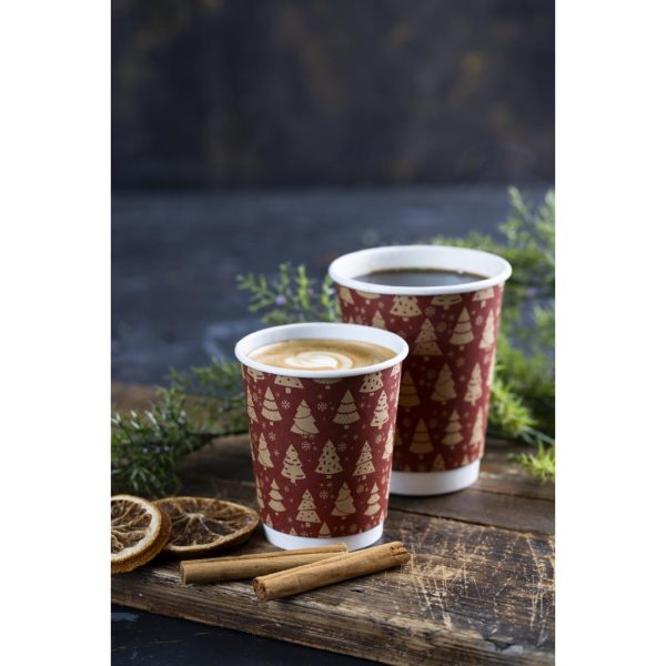 Fiesta Recyclable Christmas Double Wall Hot Cups 8oz (Pack of 500) - Image 6