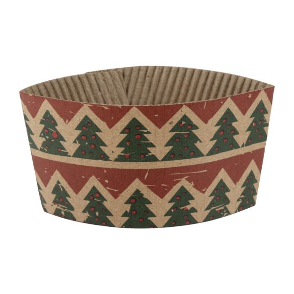 Fiesta Recyclable Christmas Cup Sleeves for 8oz Hot Cups (Pack of 100)