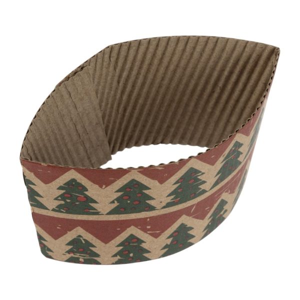 Fiesta Recyclable Christmas Cup Sleeves for 8oz Hot Cups (Pack of 100) - Image 2