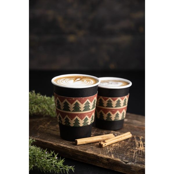 Fiesta Recyclable Christmas Cup Sleeves for 12oz Hot Cups (Pack of 100) - Image 5