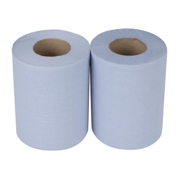 Nisbets Essentials Centrefeed Blue Rolls 2-Ply 320 Sheets (Pack of 2) - Image 3