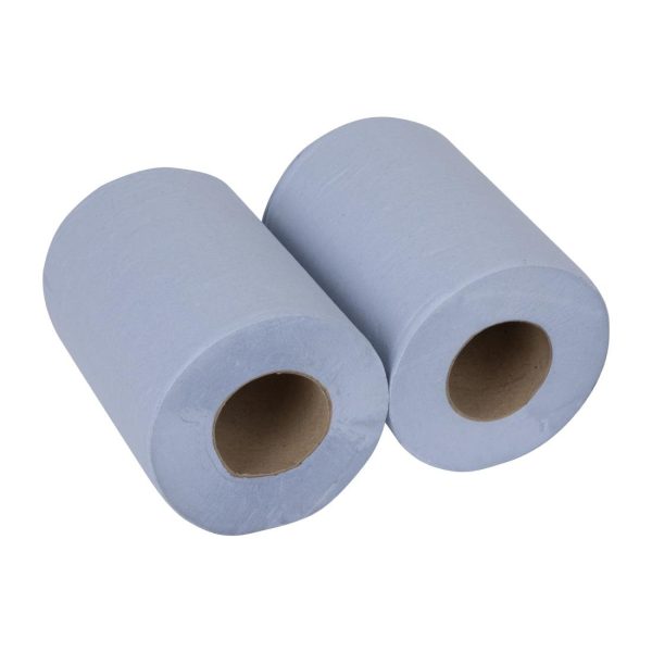 Nisbets Essentials Centrefeed Blue Rolls 2-Ply 320 Sheets (Pack of 2) - Image 4