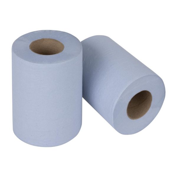 Nisbets Essentials Centrefeed Blue Rolls 2-Ply 320 Sheets (Pack of 2) - Image 5